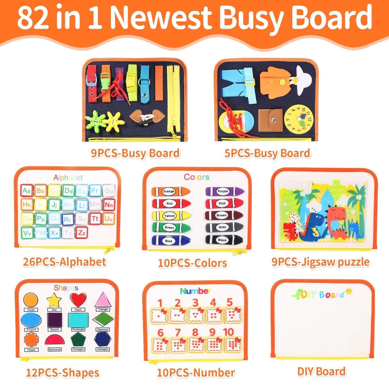 Toddler's Montessori Educational Busy Board