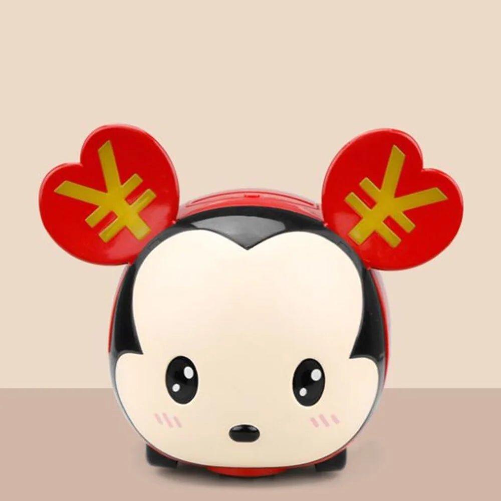 Traditional Chinese Mouse Automatic Coin Bank: Cute Rat Year Mascot, Red Pocket Money Saving Box for Kids