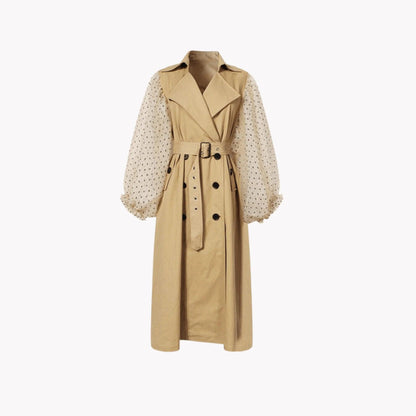 Tulle Sleeve Trench Coat