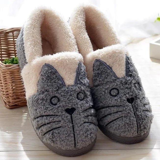 Cute Cat Slippers, Fuzzy Cat Slippers, Cat Ear Slippers, Cozy Cat Slippers, Cat Paw Slippers, Cat Face Slippers, Warm Cat Slippers, Cat Print Slippers, Plush Cat Slippers, Cartoon Cat Slippers