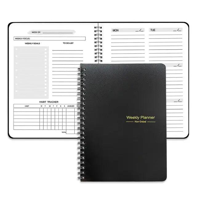 Undated A5 Spiral Weekly Planner Stationery Set