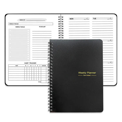 Undated A5 Spiral Weekly Planner Stationery Set