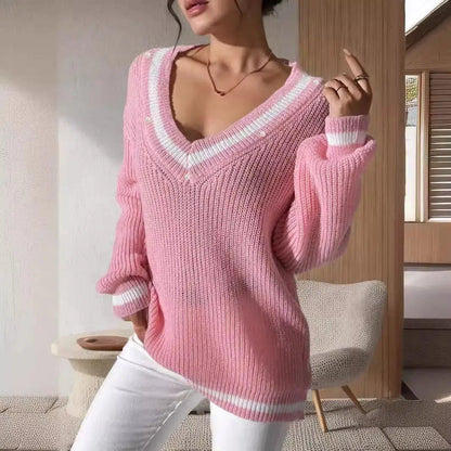 V - Neck Knitted Sweater Vest