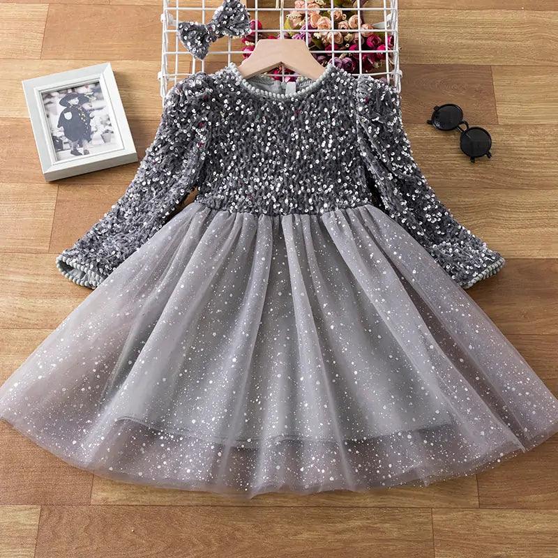 Shine Bright in Every Occasion with Our Spring Sequins Dress for Kids