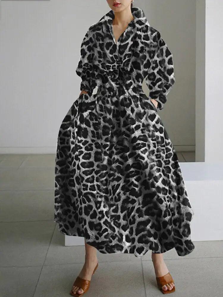 WOLF Long Dress with Notched Lapel