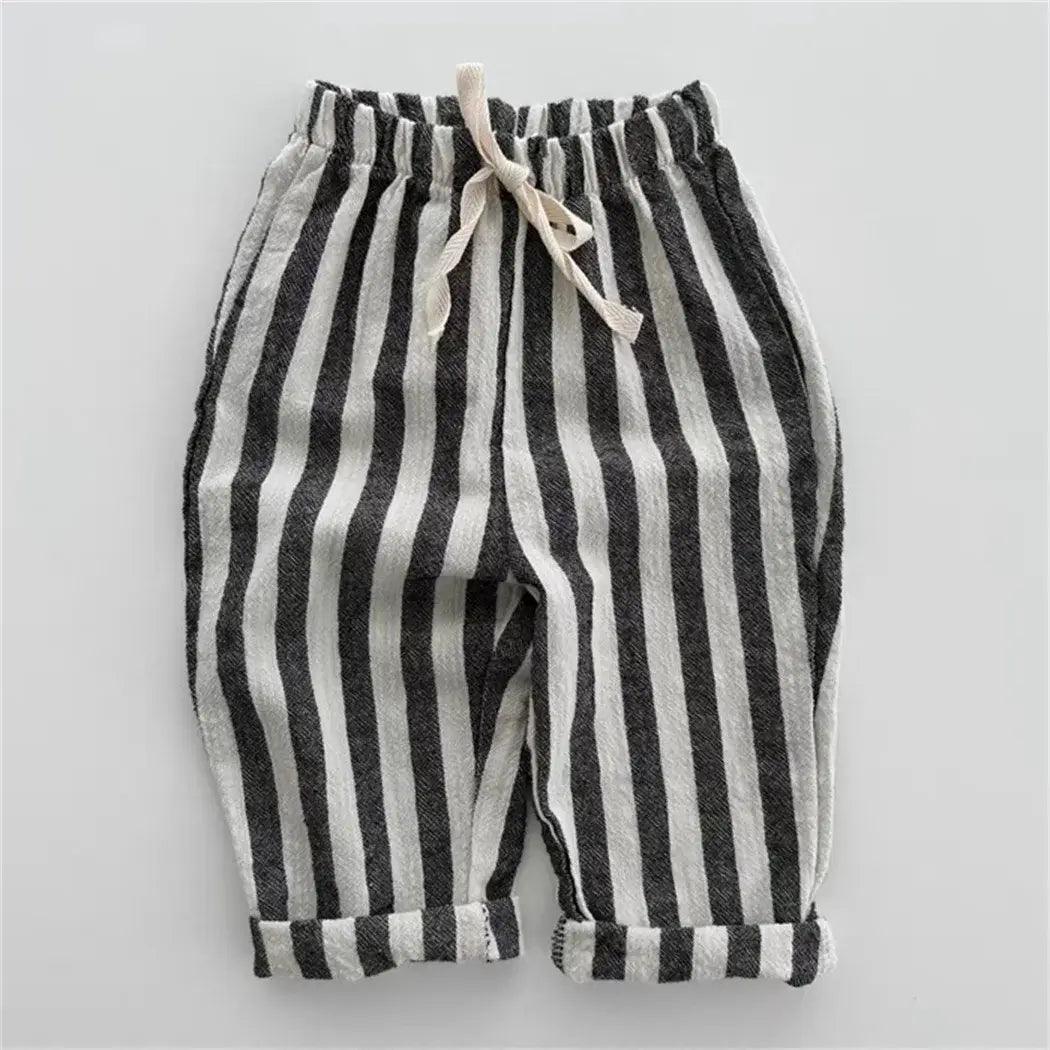 Vintage Linen Cotton Stripe Pants