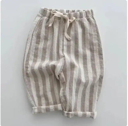 Vintage Linen Cotton Stripe Pants