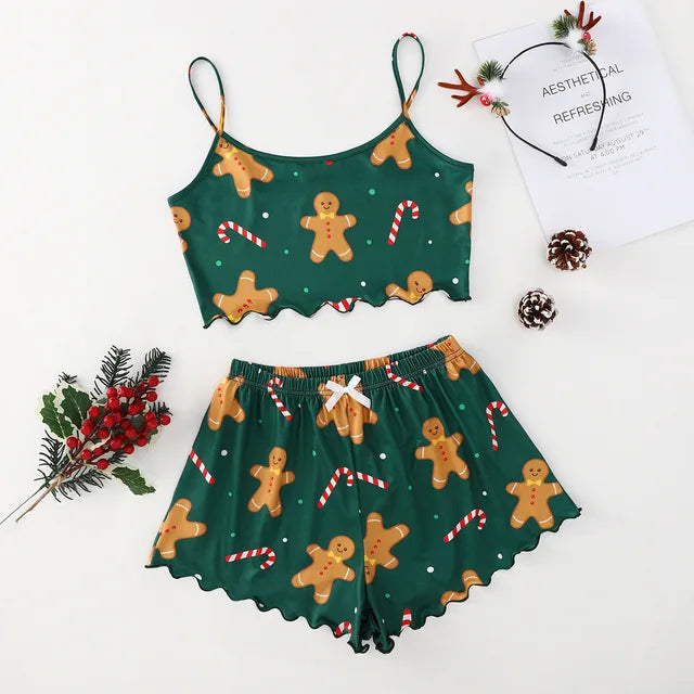 Women's Christmas Strapless Pajama Set