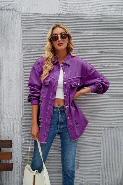 Washed Denim Jacket for Women