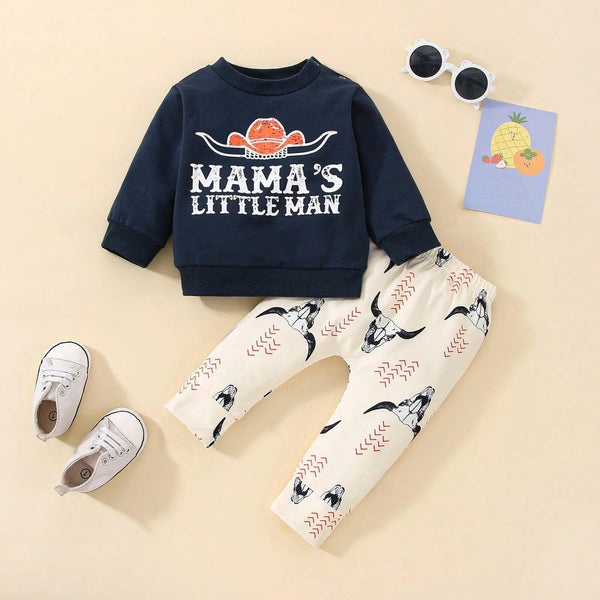 Chic Western Cow Legging Tops Set for Boys | Breathable & Stylish