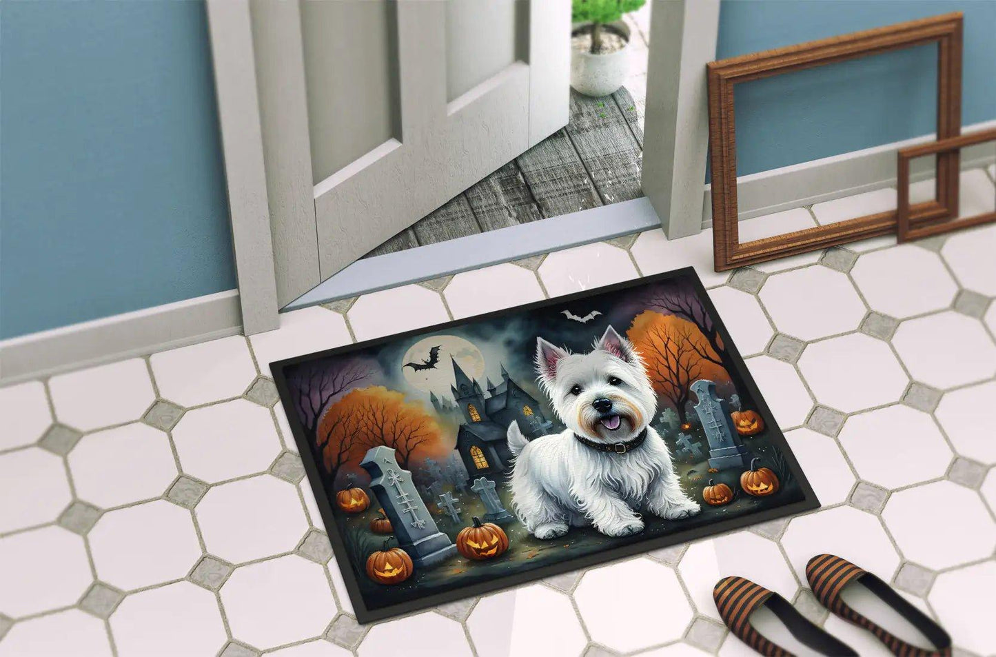 Westie Spooky Halloween Doormat