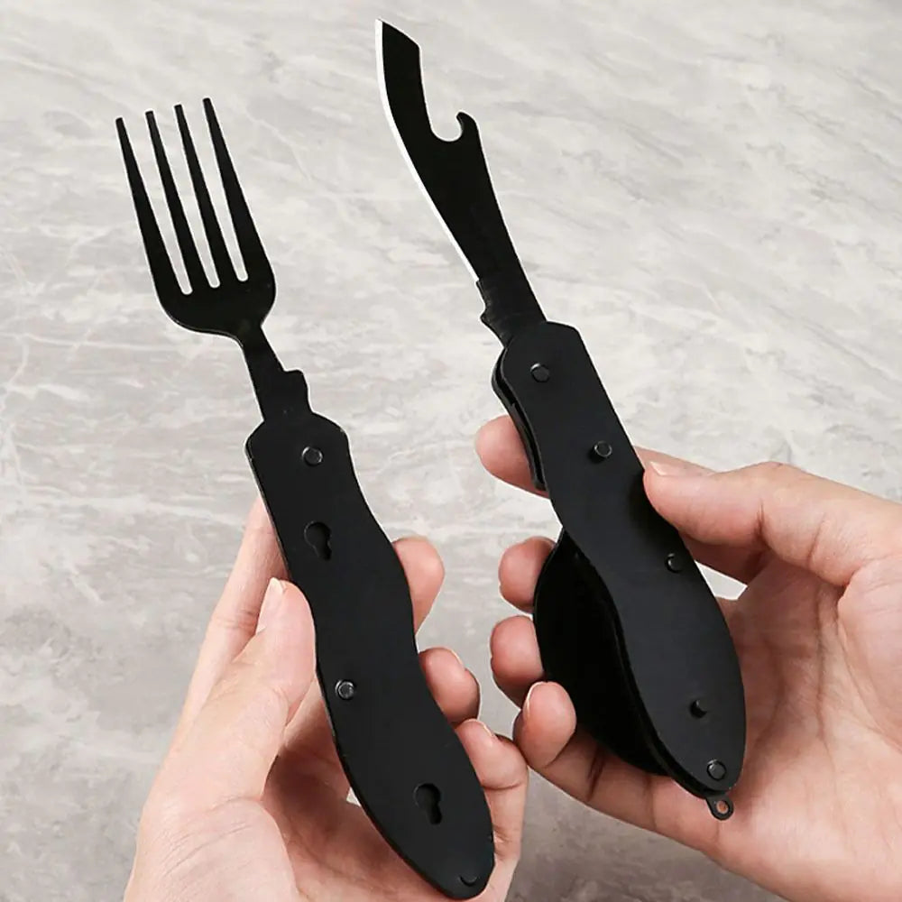 Compact Combo Knife Fork Tool | Perfect for Camping, Hiking and On-the-Go Meals