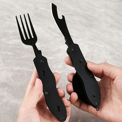 Compact Combo Knife Fork Tool | Perfect for Camping, Hiking and On-the-Go Meals - Home Kartz