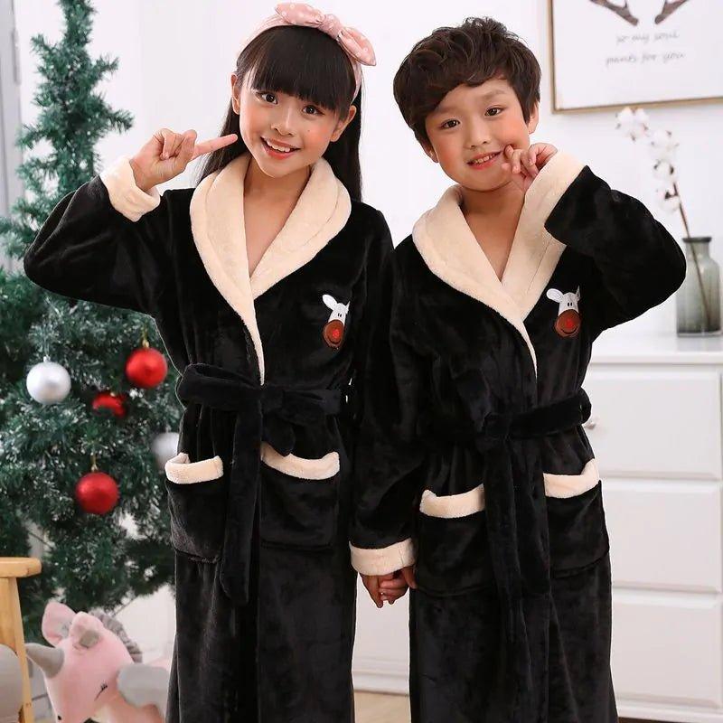 Winter Coral Fleece Thick Bathrobe