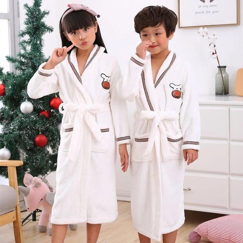 Winter Coral Fleece Thick Bathrobe