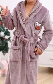 Winter Coral Fleece Thick Bathrobe