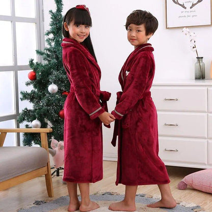 Winter Coral Fleece Thick Bathrobe