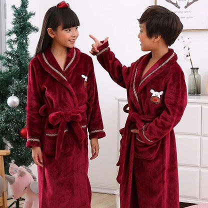 Winter Coral Fleece Thick Bathrobe