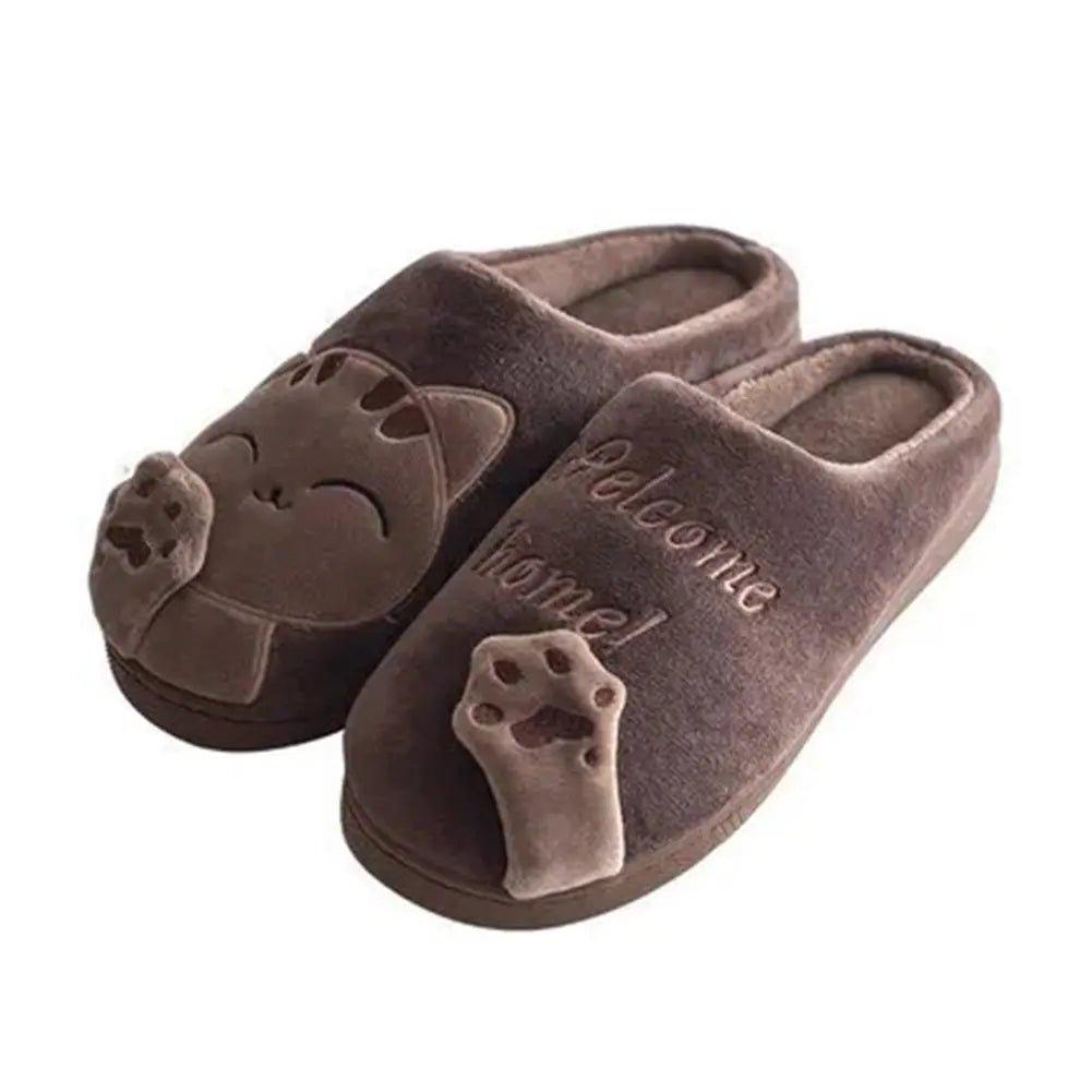 Winter Home Slippers Cute Cartoon Cat