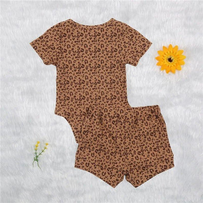 Winter Infant 0 - 4Y 2PCS Leopard Pullover Top + Long Pants Set