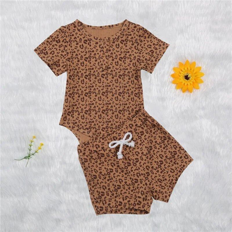 Winter Infant 0 - 4Y 2PCS Leopard Pullover Top + Long Pants Set