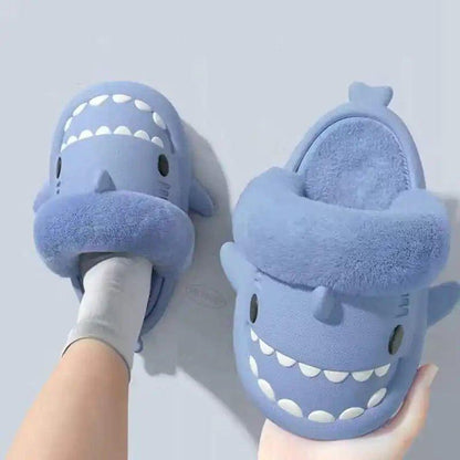 Winter Plush Shark Slippers Faux Fur