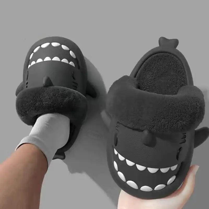 Winter Plush Shark Slippers Faux Fur