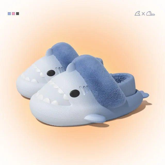 Winter Plush Shark Slippers Men