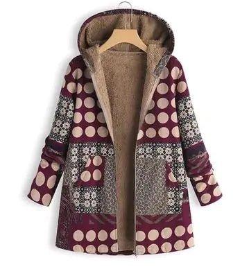 Winter Retro Hooded Cashmere Jacket for Women