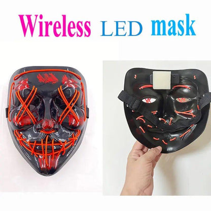 Wireless Halloween LED Purge Mask