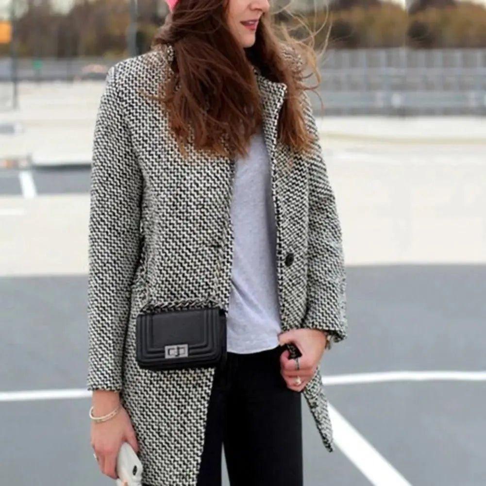 WOLF Houndstooth Wool Coat