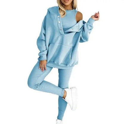 Women Hooded Suit Long - sleeve