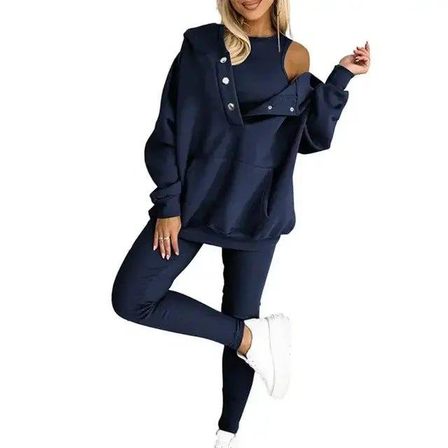 Women Hooded Suit Long - sleeve