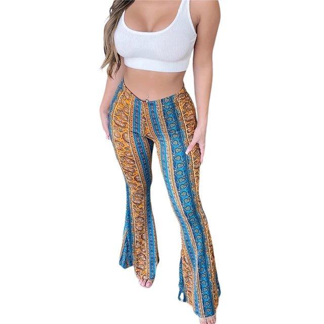 Women's Flare Ethnic Print Pants