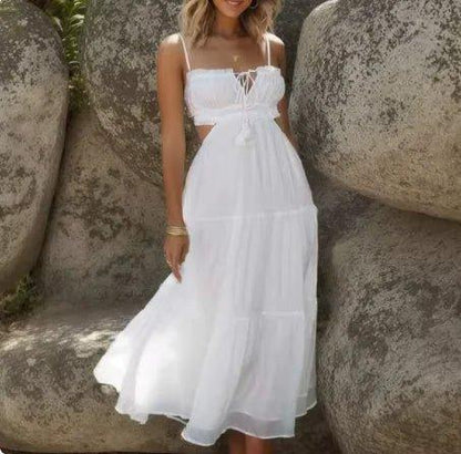 Women's Sleeveless Pleated Boho Tank Dress