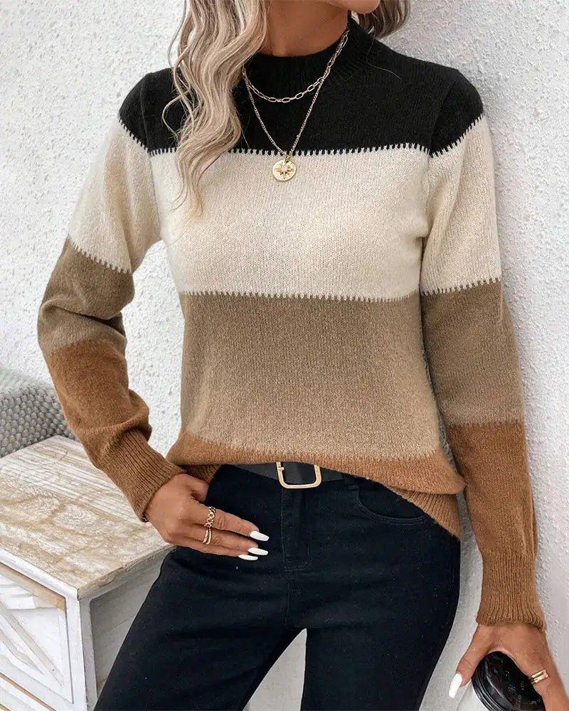 Women's Sweater With Half - high Collar