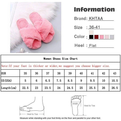 Women's Warm Winter Faux Fur Home Slippers