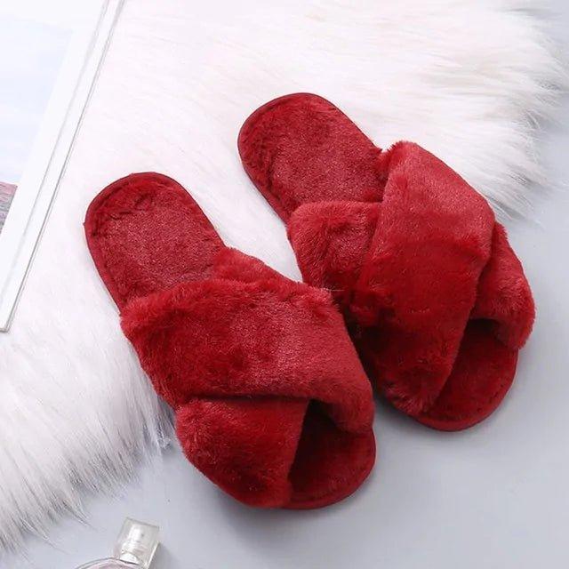 Women's Warm Winter Faux Fur Home Slippers