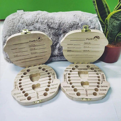 Wooden Baby Tooth Storage Box for Kids