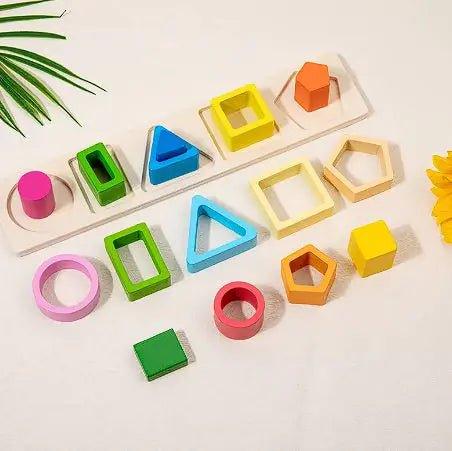 Wooden Geometric Stacking Blocks