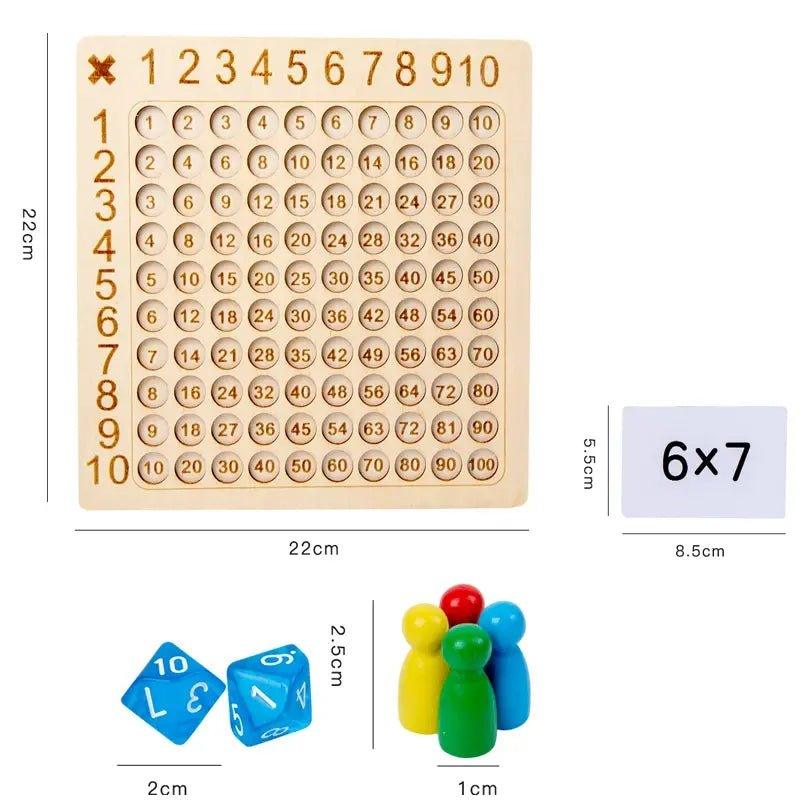 Wooden Montessori 99 Multiplication Board Educational Toy