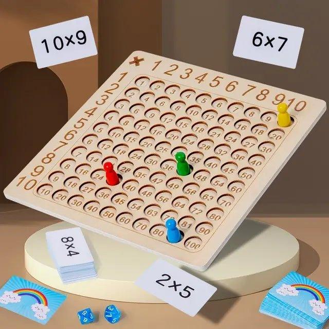 Wooden Montessori 99 Multiplication Board Educational Toy