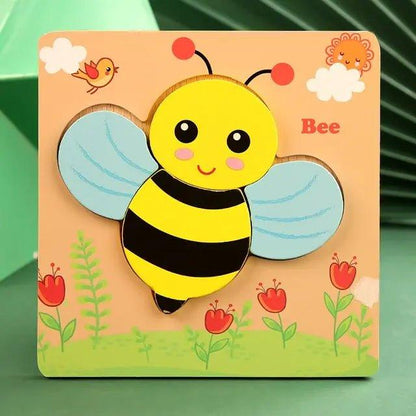 Wooden Puzzle Baby Cartoon Animal