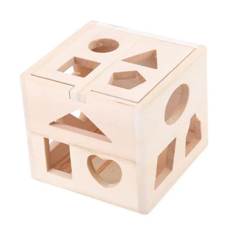 Wooden Shapes Sorting Cube