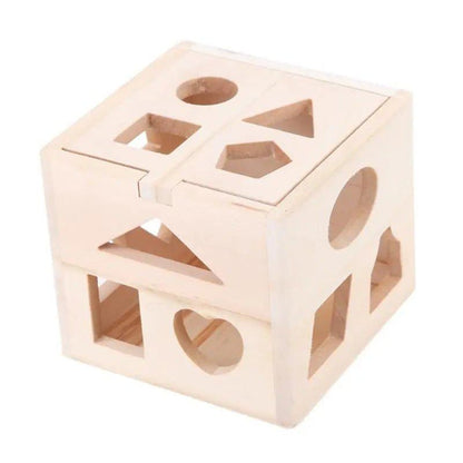 Wooden Shapes Sorting Cube