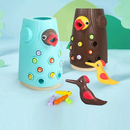 Woodpecker Worm Catching Game: Magnetic Family Fun and Educational Toy Set for Kids