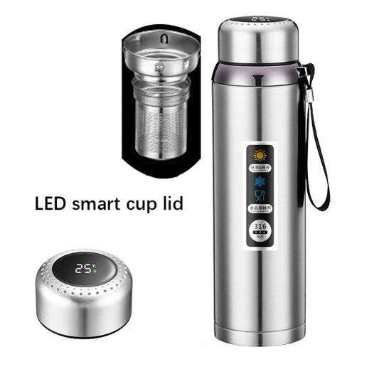 Stay Hydrated with Our Smart Thermos: Advanced 316 Stainless Steel Bottle with LED Display - Home Kartz