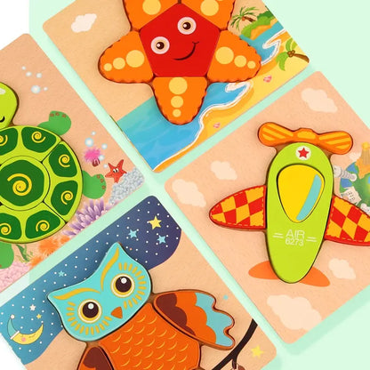 Wooden Puzzle - Engage Your Child's Imagination with Educational Animal Puzzles - Home Kartz