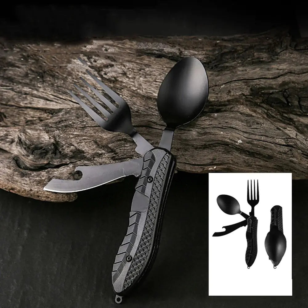 Compact Combo Knife Fork Tool | Perfect for Camping, Hiking and On-the-Go Meals - Home Kartz