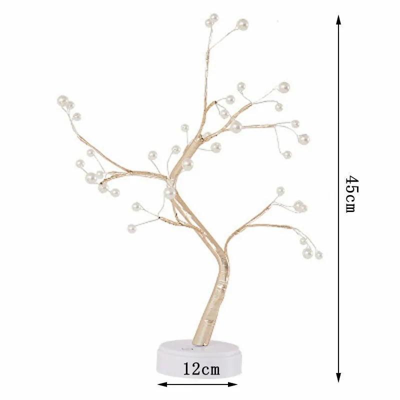 Enchanting 3D Copper Wire Fire Tree Pearl Night Light – Illuminate Your Space with Elegance 🌟